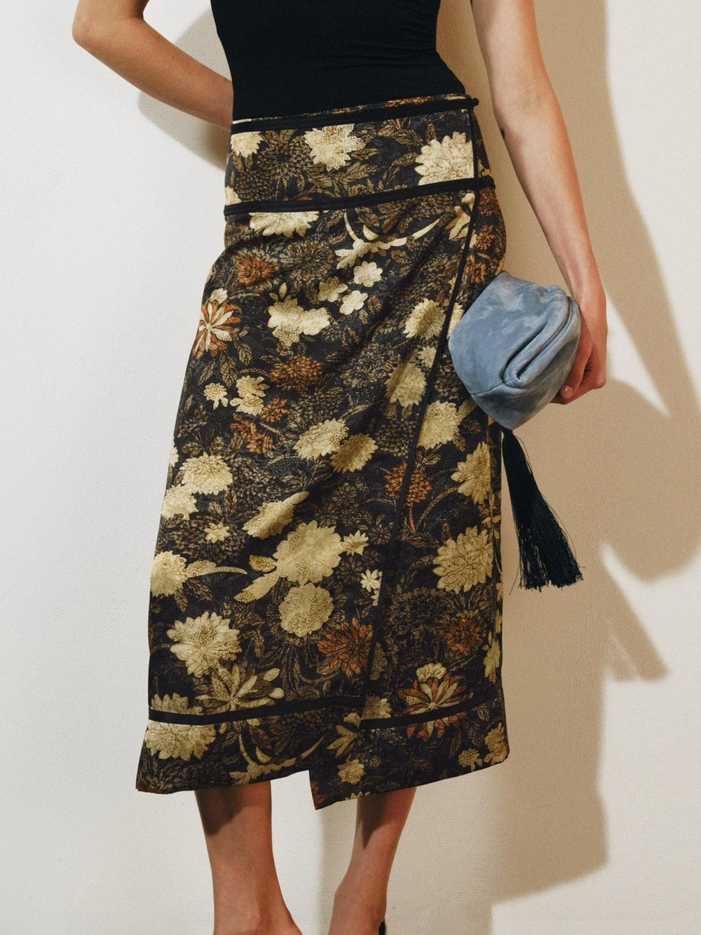 Zara ZW Collection Floral Wrap Skirt